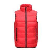 Gilet matelassé orange pour homme, col montant, fermeture éclair, grande taille, vêtement d'extérieur d'hiver décontracté, sans manches, chaud