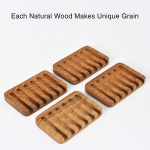 Jabonera rústica de madera natural con drenaje automático, bandeja de almacenamiento para ahorrar jabón líquido, accesorios de baño, venta al por mayor - Product Image 5