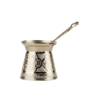 Cafetera Turca de Latón Chapado en Oro, Estilo Otomano, Cezve Ibrik con Asa de Metal, Cafetera Árabe Vintage para Espresso - Product Image 3