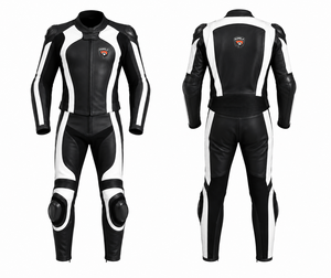 DUMELA Custom Leather Casual Unisex Motorbike <b>Suit</b> High Quality Breathable Black <b>White</b> Full Body Protection Abrasion Resistant - Product Image 1