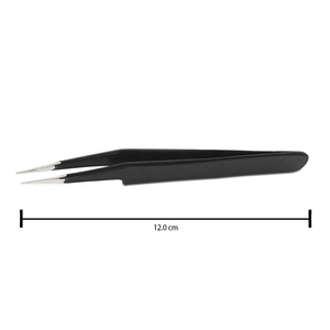 Eyelash Tweezers Set Stainless Steel Lash Extension Tweezers Straight Curved Tips with <b>Case</b> - Product Image 6