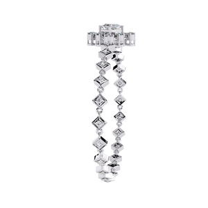 สร้อยข้อมือเพชรทรงเจ้าหญิงสีขาวทอง ได้รับการรับรองจาก GIA เพชรธรรมชาติ เครื่องประดับงานแต่งงานสุดคลาสสิกสำหรับผู้หญิง - Product Image 3