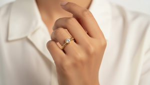 Yellow Gold 10k Solid Gold Lab Grown Diamond Engagement <b>Ring</b> Brilliant Cut Prong Setting <b>CROWN</b> Pattern Classic Unisex Fine - Product Image 5