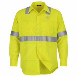 Chemise de travail haute visibilité pour homme, certifiée NFPA 2112 ARC, antistatique, ignifuge, niveau B, vêtements de travail FR, AR/FR, pour le travail pétrolier et gazier, la soudure - Product Image 1