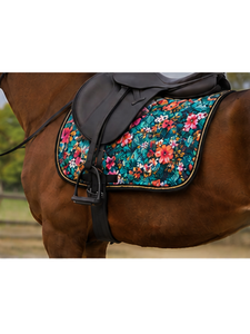 Tapis de selle d'équitation personnalisé imprimé tendance, confortable, en mousse polycoton antidérapant pour l'entraînement et le saut d'obstacles - Product Image 6