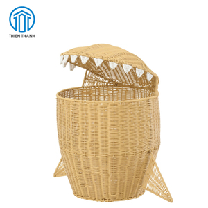 Best Selling New Design Handmade Shark Shaped Rattan <b>Storage</b> <b>Basket</b> with Lid High Quality Wicker <b>Toy</b> <b>Basket</b> Home Decor - Product Image 1
