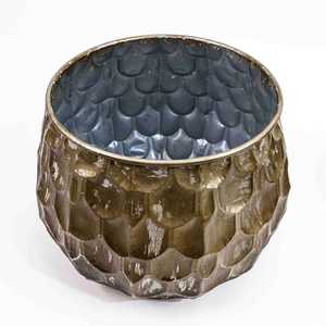Hammered Iron Modern Flower Pot Planter Decorative Plant Container <b>Textured</b> <b>Powder</b> Coated Bowl for Indoor/Outdoor Home Decor - Product Image 3