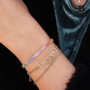 Rainbow Ombre Cuff <b>Bracelet</b> - Multi-Color Sapphire/<b>Gemstone</b> Open Bangle, Custom Fine Jewelry,18K Yellow Gold Fine Jewelry - Product Image 6