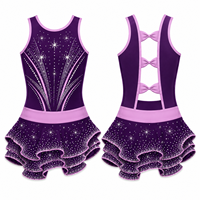 Robe de patinage artistique personnalisée pour femmes et filles, ornée de strass, costume de performance scintillant pour patinage sur glace, sans manches, extensible, tenue de danse