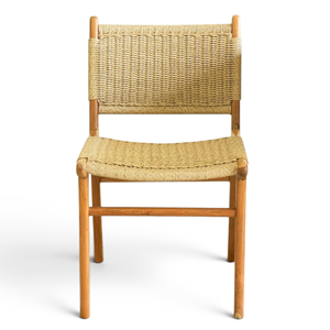 Japandi Scandinavian Teak Wood Patio <b>Chair</b> Minimalist Rope Outdoor Dining <b>Chairs</b> Solid Wooden <b>Garden</b> <b>Chair</b> for Restaurant Hotel - Product Image 1