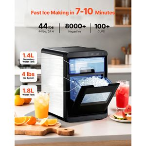 Fabbricatore di Ghiaccio Portatile da Banco 44 Libbre al Giorno Autopulente con Cassetto e Paletta, Stile Mac, per Ghiaccio a Pepite, per Elettrodomestici da Cucina - Product Image 2