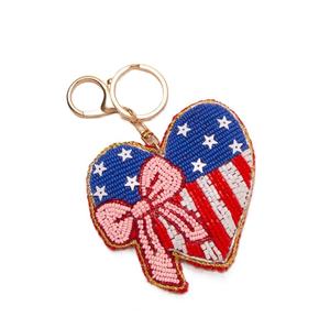 Printeresty Embroidery Seed Beaded Keychain Lightweight Keyring Decorative Charm For Bag Gift Boho <b>Key</b> <b>Holder</b> Purse Accessory - Product Image 2
