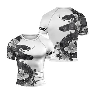 Camiseta de Compresión Deportiva Personalizada con Transferencia Térmica, Camiseta de Compresión Elástica para Entrenamiento de MMA, Unisex - Product Image 2