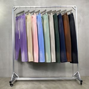 <b>Men</b> Fleece Sweatpants <b>Elastic</b> Waist Drawstring Casual Pants Gradient Color Side Pockets Autumn Midweight Knitted <b>Trousers</b> - Product Image 1