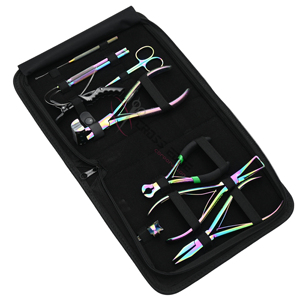 Multi-Color Hair Extension Tools Kit with Bond Cutting Plier Nail Tip Extension <b>Cutter</b> Pulling Hook Microlink Installation Loop - Product Image 1