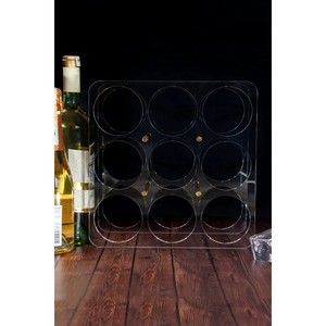 Modern Acrylic <b>Wine</b> Rack Rectangle Design 12 Bottle Capacity Durable Bar Tool for Home Party Storage - Product Image 3