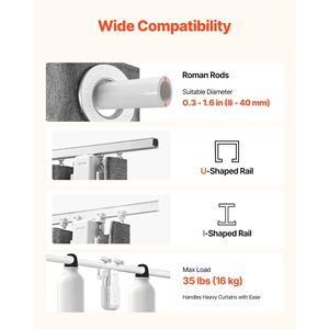 Paquete de 2 abridores de cortina inteligentes automáticos APP Control remoto Alexa Google Home Compatible apertura/cierre temporizado varillas multiusos - Product Image 3