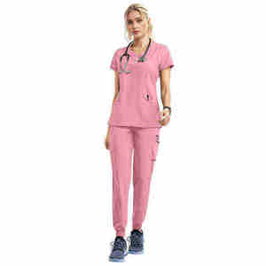 Ensemble de Blouses Médicales Unisexe en Coton Écologique de Haute Qualité 100% Coton, Pantalon Jogger Extensible, Vente en Gros - Product Image 4