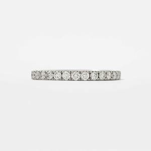 Anillo de Diamantes de Eternidad Completa en Oro Blanco de 14K Moderno con Diamantes Cultivados en Laboratorio de Corte Redondo de 1.60ct, Estilo de Compromiso Sofisticado - Product Image 2