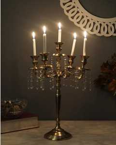Candélabre doré à cinq bras, porte-bougie, décoration d'intérieur, support durable - Product Image 3