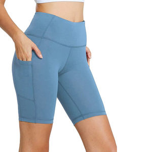 Pantalones Cortos de Yoga de Última Moda para Mujer, con Cintura Cruzada en V, para Entrenamiento, Levanta Glúteos, de Cintura Alta, Estilo Biker - Product Image 2