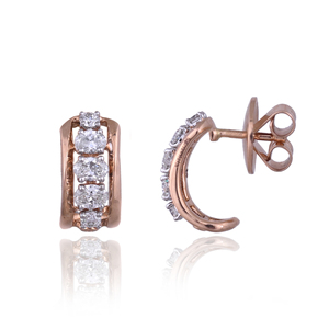 Pendientes de Aro de Plata de Ley 925 con Oro Rosa, Circonita Cúbica de Corte Ovalado, Joyería de Moda para Compromiso, Venta al por Mayor - Product Image 3