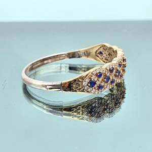 สร้อยข้อมือไพลินสีน้ำเงิน ปรับขนาดได้ เงินแท้ 925 ชุบทอง 14K อัญมณีธรรมชาติ เครื่องประดับสุดหรู ของขวัญสำหรับผู้หญิง - Product Image 5