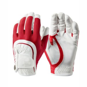 Guante de golf de cuero genuino para mano derecha, antideslizante, con cierre de gancho y bucle, unisex, deportivo, marrón - Product Image 1