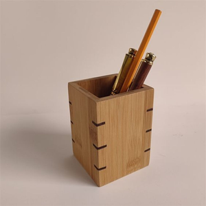 Porte-stylos et crayons en bois moderne et réglable, design personnalisé, pour l'école, le bureau, l'hôtel, utilisation sur table, boîte à stylos carrée - Product Image 2