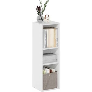 Estantería Estrecha de 3 Niveles, Librería de Almacenamiento de 10 Pulgadas de Ancho, Blanca, para Sala de Estar, Dormitorio, Oficina en Casa - Product Image 1