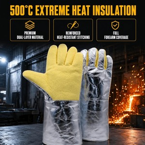 Cowhide Leather Tig Welding <b>Gloves</b> with Molten Metal Splash Test <b>Type</b> Breathable/Comfortable Reflective Strap for Welding Safety - Product Image 6