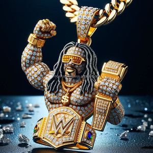 Colgante de Plata de Ley 925 con Baño de Oro de 14k, Diseño de Estrella con Diamantes Engastados, Joyería Fina Personalizada para Fiestas, Estilo Hip Hop - Product Image 6