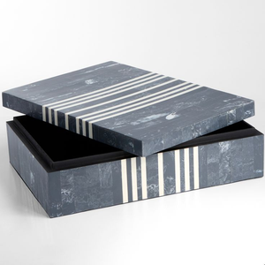 Caja de Resina Azul Hecha a Mano de Alta Calidad, Elegante Solución de Almacenamiento con Diseño de Ángeles y Frutas - Product Image 5