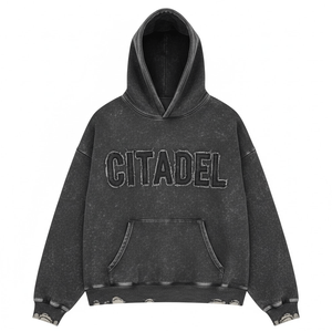 Sudadera con capucha oversize para hombre, estilo vintage con efecto acid wash, de algodón grueso y forro polar, resistente, cálida para invierno, informal y a la moda. - Product Image 1