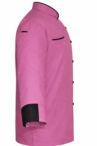 Medieval Arms Shop Handmade Embroidery <b>Pink</b> Polyester Woven Chef Coat With Cap Long Sleeve High Quality Craft Home Decorative - Product Image 4