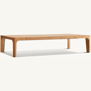 Mesa rectangular de estilo moderno en oferta, hecha de madera de teca ecológica de buena calidad y apta para uso en exteriores. - Product Image 1