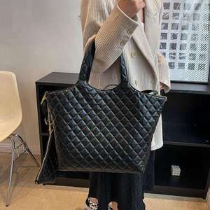 Women's <b>Soft</b> Genuine <b>Leather</b> Quilted Casual Tote <b>Bag</b> Large Capacity Shoulder Fashion Purse for Office Travel and Everyday Carry - Product Image 4