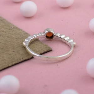 Bague en argent sterling avec pierre de cornaline, faite à la main, avec cabochon de cornaline naturelle, bijoux en gros - Product Image 3