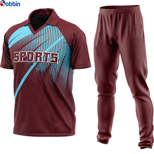 Conjunto de Pantalones y Camiseta de Cricket Cortos Sublimados Azul Granate Unisex de Alta Calidad, Transpirables, que Absorben la Humedad, Ropa Deportiva de Poliéster - Product Image 1