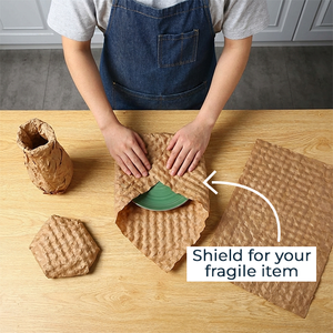 Eco Friendly <b>Crepe</b> <b>Paper</b> Roll 20x12 Inch PE Coated Plastic Free Craft Packaging Sheet Pack of 100 - Product Image 4