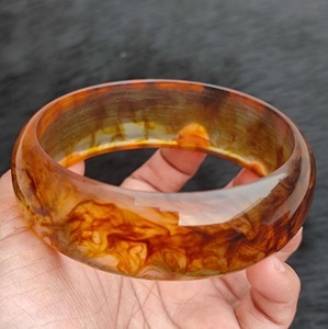 Bracelet ovale poli en corne, imitation antique, bijoux artisanaux, artisanat naturel - Product Image 4