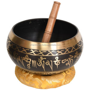 Bol chantant en bronze finition antique avec motif floral pour la décoration intérieure et les cadeaux spirituels - Product Image 3