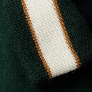 Veste de sport verte pour homme, col rabattu, fermeture à boutons, style preppy, vêtement d'automne, coupe classique, en coton - Product Image 6