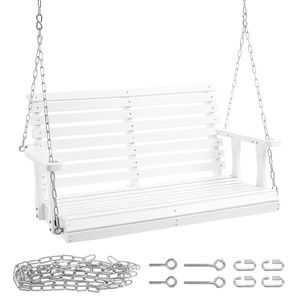 Dondolo da Giardino in Legno Rinforzato da 4 Piedi con Capacità di Carico di 400 kg per Cortile e Giardino - Product Image 6