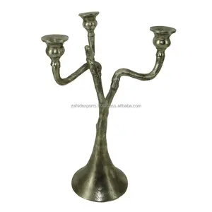 Candelabro de Metal Hecho a Mano, Candelabro de Metal de Calidad de Exportación de Lujo, Portavelas Global con Diseño Curvo, Gran Mayorista - Product Image 1
