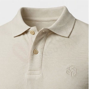 Chemise décontractée pour homme en piqué 100 % polyester bleu marine à manches courtes, respirante, infroissable, coupe classique, design tricoté uni - Product Image 4