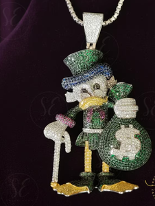 Colgante de Moissanita Colorida de Lujo con Incrustaciones de Diamantes, Amuleto con Diseño de Personaje, Joyería Chapada en Oro para Regalo de Fiesta - Product Image 2