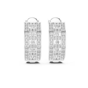 Pendientes de Aro con Diamantes Cultivados en Laboratorio CVD HPHT, Certificados por VDS IGI, Plata 925/Oro Blanco, Corte Brillante |   Moda para Mujer Chapada en Rodio - Product Image 4