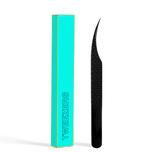 Professional Eyelash Tweezers Black Precision Smooth Tip Red Gradient Design <b>Box</b> Packaging Non Slip Ergonomic Design Grips - Product Image 1
