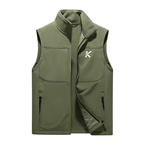 Chaleco Softshell Informal, Transpirable, para Invierno, con Cierre Completo y Ajuste Regular Cómodo, de Poliéster/Algodón - Product Image 1